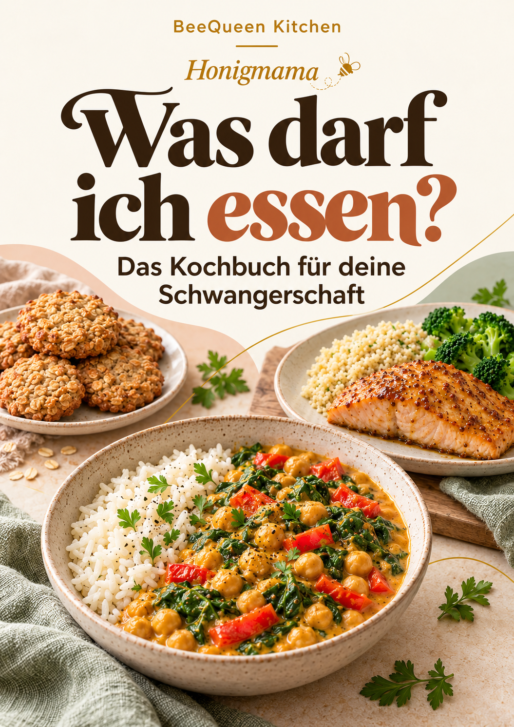 Cover von Honigmama – Was darf ich essen? Das Kochbuch für deine Schwangerschaft von BeeQueen Kitchen